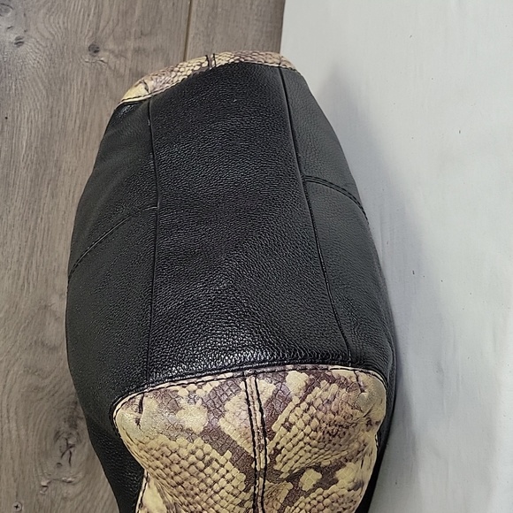 Coach Exotic Lexy Snake Black Pebble Leather Shoulder Bag F57505 - Picture 7 of 13